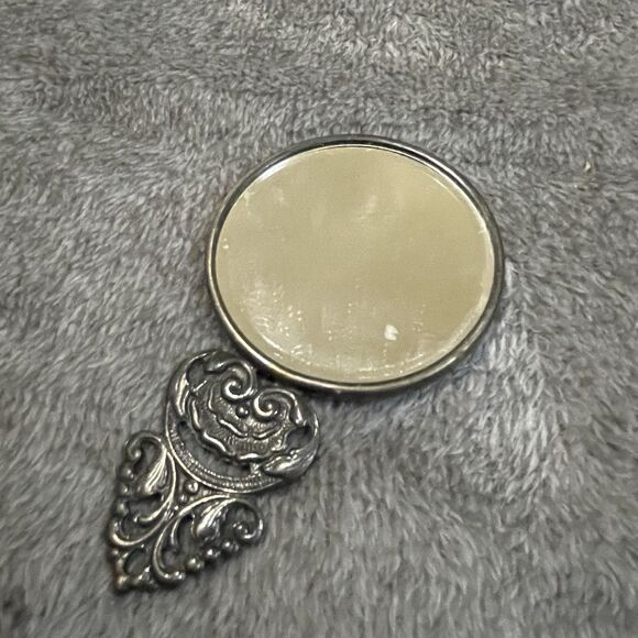 Vintage Denmark Hans Jensen Makeup Purse Mirror Small Hand Mirror 4" - Picture 4 of 7
